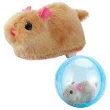 (Blue Ball, Little Brown Mouse) Hamster Running Ball Toy Funny Toddlers Crawling Roll Ball Rolling Cat Teasing Toy