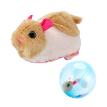 (Blue Ball, Brown White Mouse) Hamster Running Ball Toy Funny Toddlers Crawling Roll Ball Rolling Cat Teasing Toy