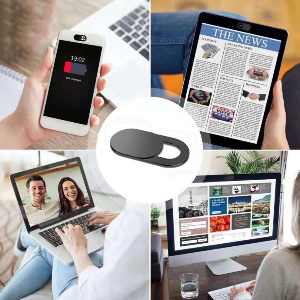 (White, 10PCS) Webcam Cover Shutter Magnet Slider Plastic Camera Cover for iPad Tablet Web Laptop Pc Camera Mobile Phone Lenses Privacy Sticker
