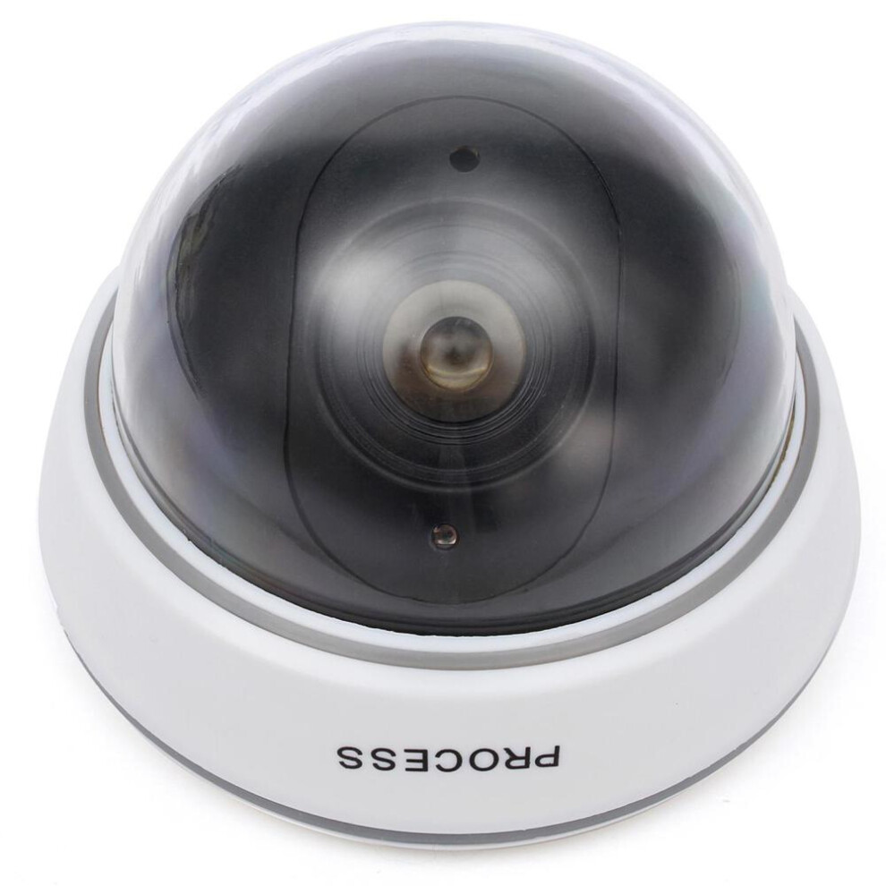 1Pc Simulation Camera Fake Dummy Dome Surveillance Security Camera Flashing Red Light