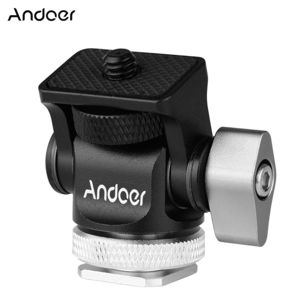 Mini Monitor Mount Tripod Head Cold Shoe Adapter Aluminum Alloy 1/4 Inch Screw for Flash Microphone LED Fill Light Lamp