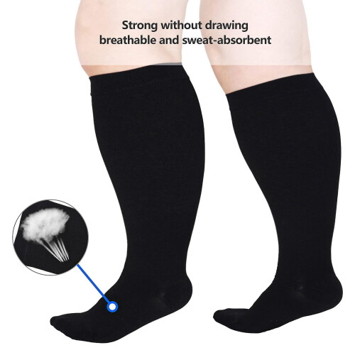 Compression Sock For Women Men,knee High Wide Calf Compression Stockings,plus Size Compression Socks Flight Socks 2