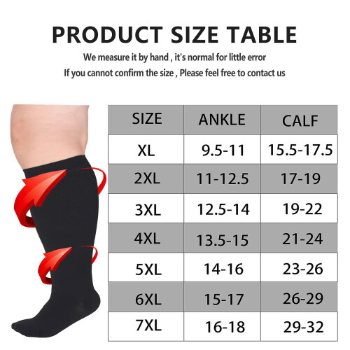 Compression Sock For Women Men,knee High Wide Calf Compression Stockings,plus Size Compression Socks Flight Socks 1