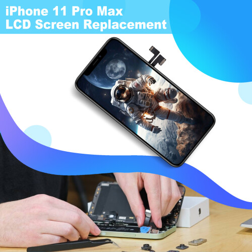 iPhone 11 Pro Max LCD Screen Replacement Kit with Digitizer + Tools – Easy Install, Compatible with A2218/A2161/A2220, Full HD 1