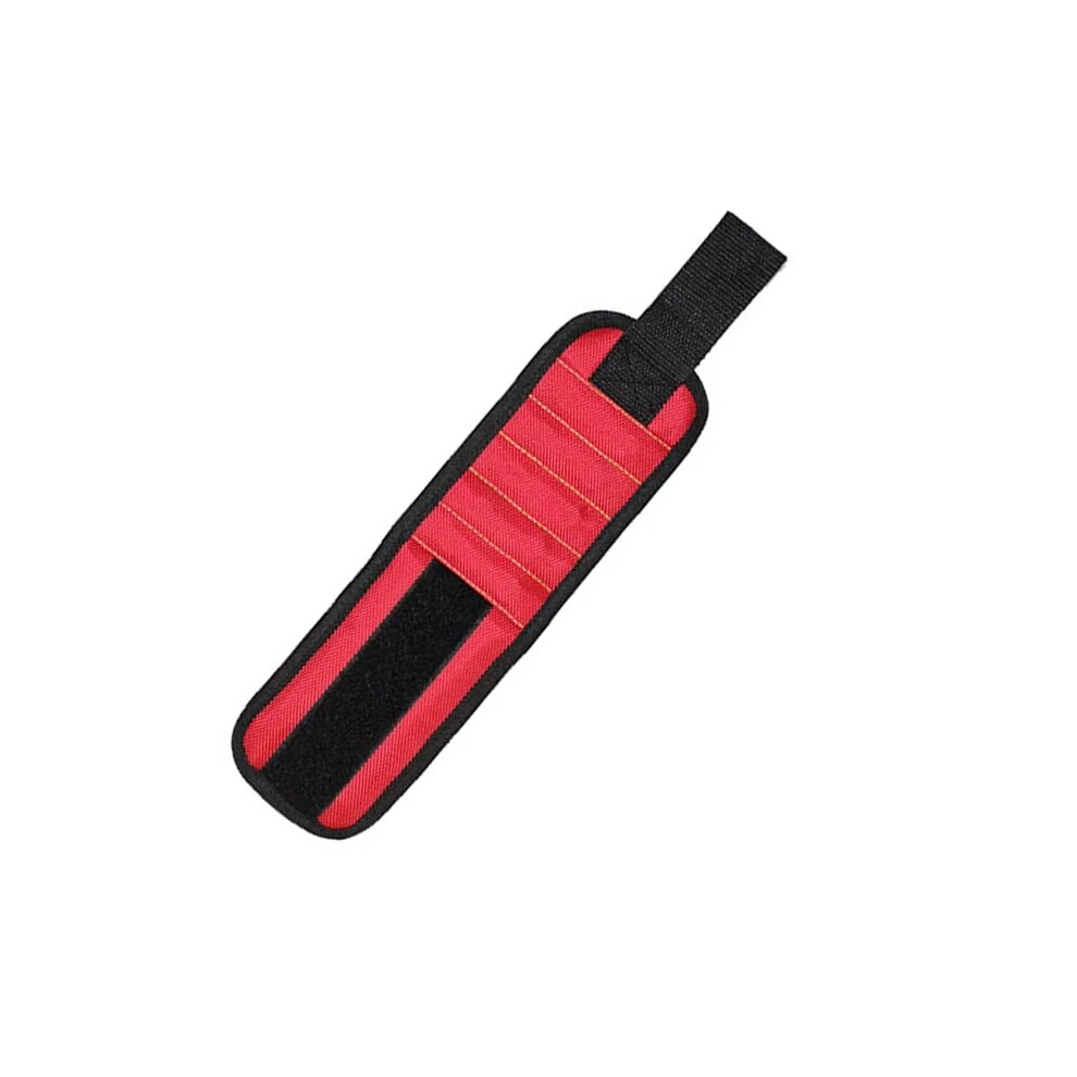 (Red) Magnetic Wristband For Holding Screws,Nails,Drilling Bits,Wrist Tool Holder Belts With Strong ,Five Rows Of Ten Magnets 6957451287860