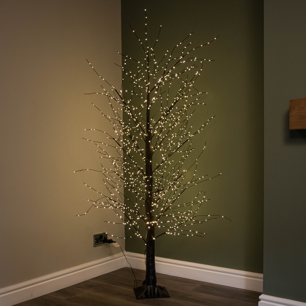 B&Q - 6Ft (1.8M) Light Up Black Micro Dot Christmas Tree With 1300 Static & Twinkling Warm White Leds - Image 4