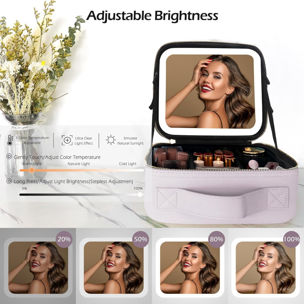 violet-grey--travel-makeup-bag-cosmetic-bag-makeup-organizer-bag-with-lighted-mirror--adjustable-brightness-in-3-color-scenarios--waterproof-makeup-train-case