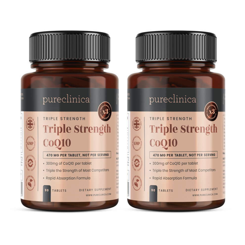 CoQ10 300mg x 180 tablets (2 bottles 90) - 6 Months supply w/Vit C