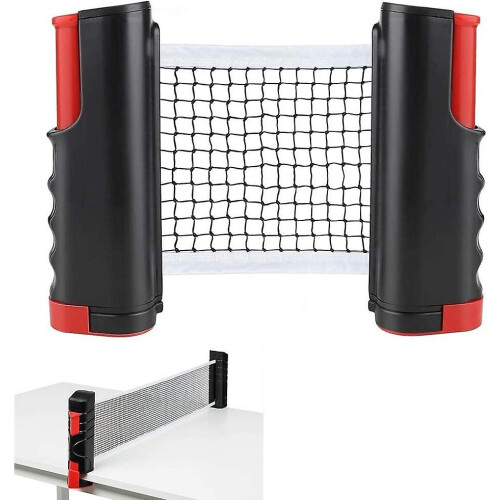 (Black) Retractable Table Tennis Net Adjustable Length 1