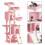 (Pink) 158cm Cat Tree Multi Level Cat Scratching Post Kitten Scratching Post Climbing Activity Centre 7