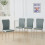 (Grey, 4 pcs) 4/6 PU Leather Dining Chairs Chrome Leg 1