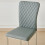(Grey, 6 pcs) 4/6 PU Leather Dining Chairs Chrome Leg 5