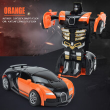(Orange) Transform CarRobot Model Car.Automatic Deformation Push and Go Car Vehicle Toy Race Car