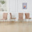 (Latte, 4 pcs) 4/6 PU Leather Dining Chairs Chrome Leg 3