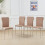 (Latte, 4 pcs) 4/6 PU Leather Dining Chairs Chrome Leg 1