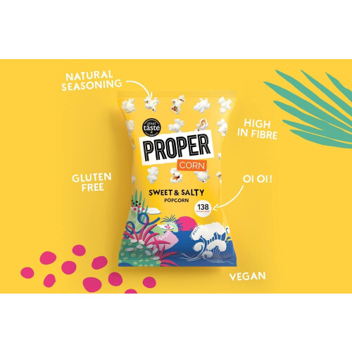 PROPERCORN Γλυκό & αλμυρό ποπ κορν, φυσικό θαλασσινό αλάτι και ζάχαρη Demerara 2
