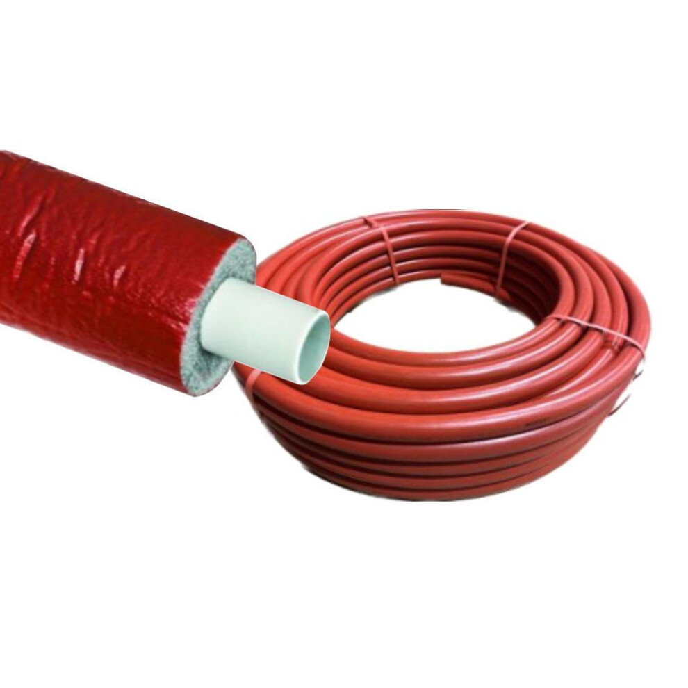 (25Mm 50M Coil, Red) Pre-Insulated Multilayers Composite Pex Al Pex Pipe 5060706095354