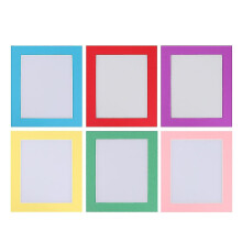 24pcs 8-inch Paper Photo Frames - DIY Wall Decoration with 24 Films (Pink + Red + Yellow + Green + Purple)