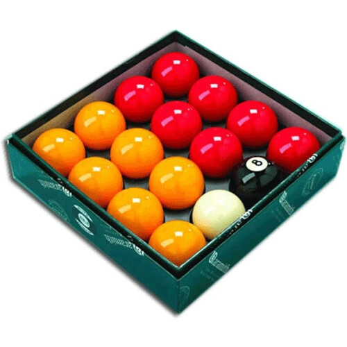 Aramith Premier Red-Yellow 2" Pool Balls with 1 7/8" White 2