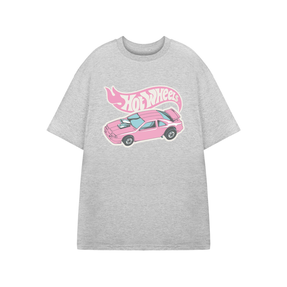 (Large) Hot Wheels Short Sleeved T-Shirt (Womens Grey)