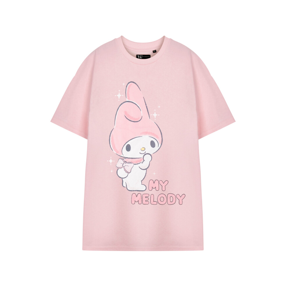 (Medium) Hello Kitty Short Sleeved T-Shirt (Womens Pink)