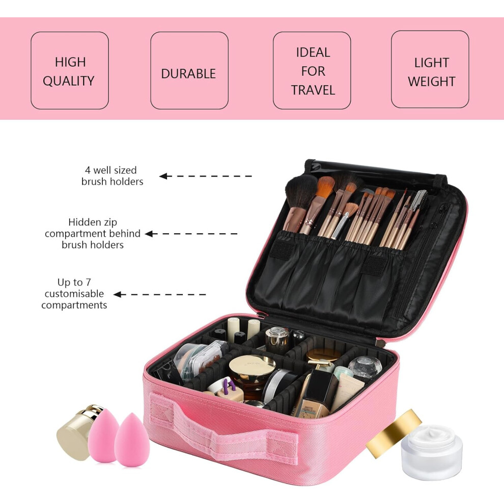 regular-pink--makeup-bag-for-women---vanity-case-perfect-for-travel-with-make-up-organiser-storage-and-individual-compartments