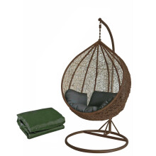 Brown Colour Rattan Swing Egg Chair Outdoor Garden Patio Hanging Wicker Weave Furniture