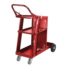 Red Welding Cart Plasma Cutter Welder Mig Tig Arc Storage For Tanks Gas Bottle