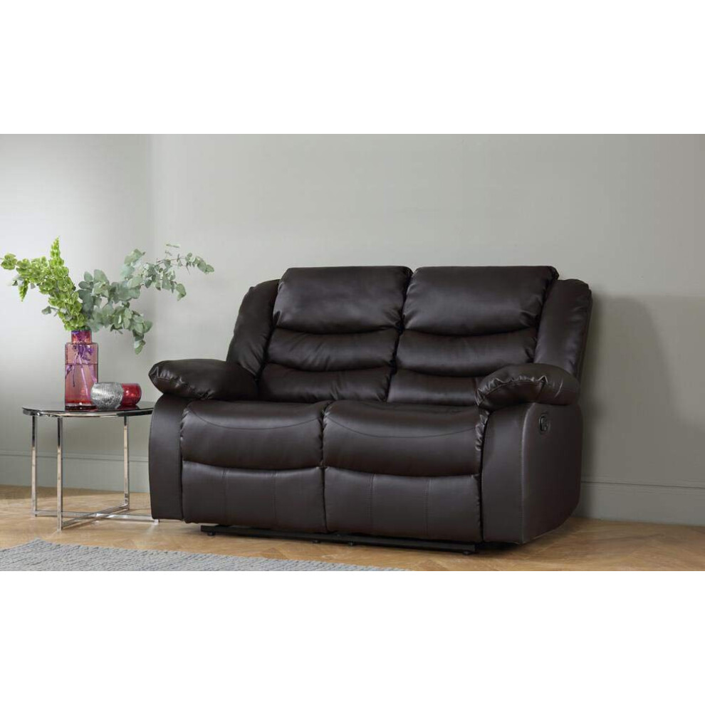 (2 Seater Sofa) Brown Recliner Sofa Leather bonded Reclining Lazyboy Sofa Suite Sofas Chair 3 2 or 1