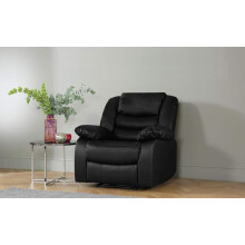 (1 Seat Chair) Black Recliner Sofa Leather bonded Reclining Lazyboy Sofa Suite Sofas Chair 3 2 or 1