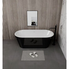 (Round 1700mm Black) Freestanding Double - Ended Bath Luxury Acrylic Bathtub & Waste White 1600 - 1700mm