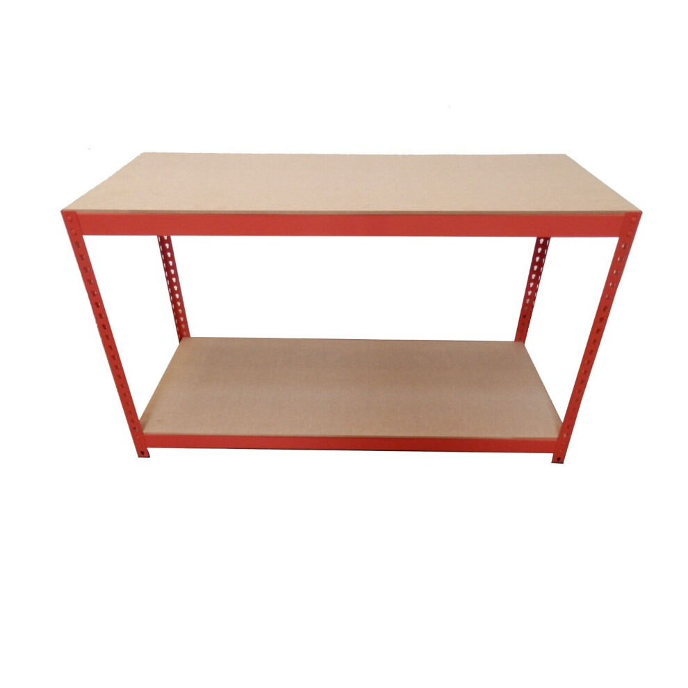 (Red) Workbench 1.2 meters Workstation Heavy Duty Metal Garage Workshop Shelve