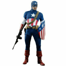 Figurine Hot Toys MMS205 - Marvel Comics - Captain America : The First Avenger - Captain America Star Spangled Man Version