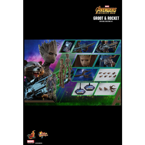 Hot Toys Figur Hot Toys MMS476 - Marvel Comics - Avengers 3 : Infinity War - Groot & Rocket Deluxe Version 1