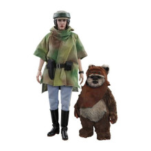 Figurine Hot Toys MMS551 - Star Wars : Return Of The Jedi - Princess Leia & Wicket