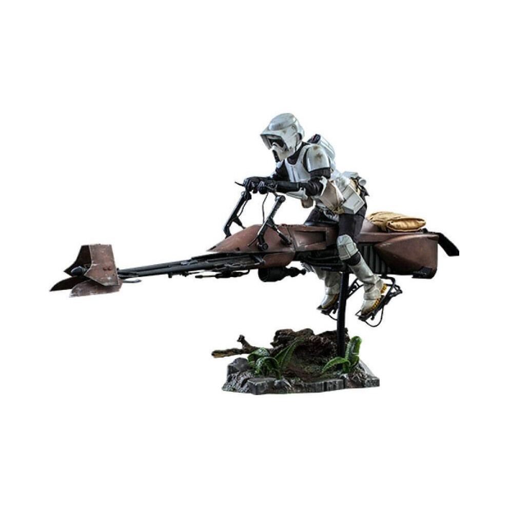 Hot Toys Figure Mms612 - Star Wars : Return Of The Jedi - Scout Trooper & Speeder Biker