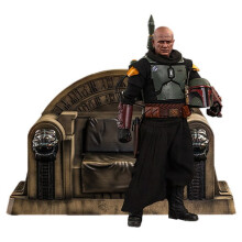 Figurine Hot Toys TMS056D - Star Wars : The Mandalorian - Boba Fett Repaint Armor Version & Throne Deluxe Version