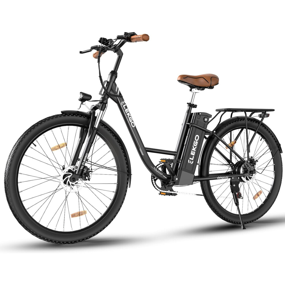 (Black) ELEKGO Electric Bicycle EG31 - 28 Inch City Commuter EBike with Removable 36V 12Ah Lithium Battery - Women's E-Bike with 250W Motor-image-OPC-PFQK58C-NEW