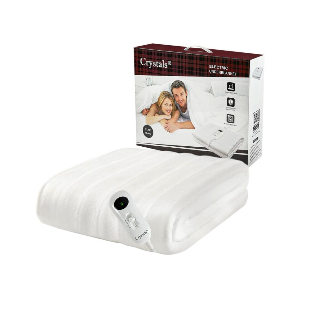Electric Heated Under Blanket Comfort Control Fast Heat Up Cosy Warm Washable