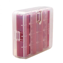 4-Cell Battery Case Cover Holder Storage Box with Hook for 18650 Batteries