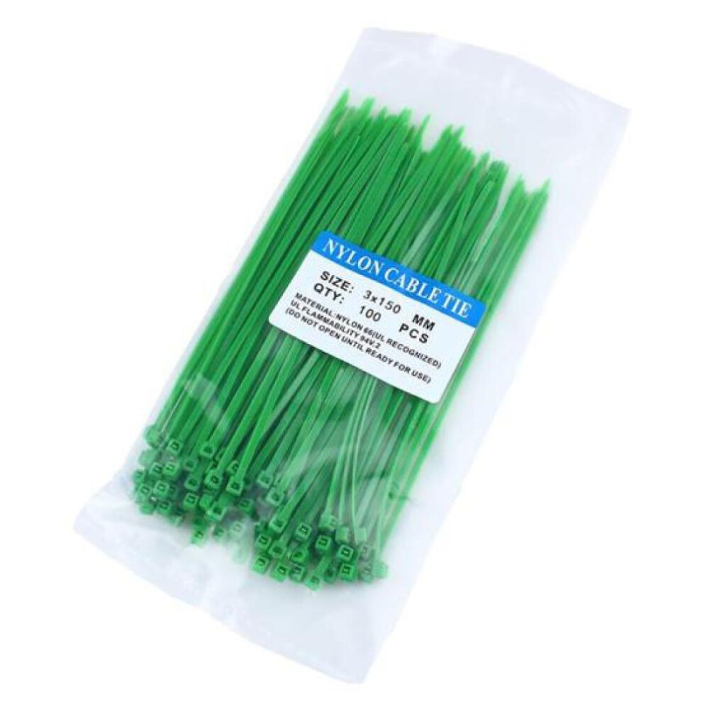 100Pcs 150mm Durable Self-Locking Fireproof Nylon Cable Ties Binding Wrap Straps