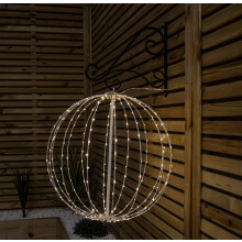 50cm White Metal Folding Christmas Ball with 256 Warm White LEDs