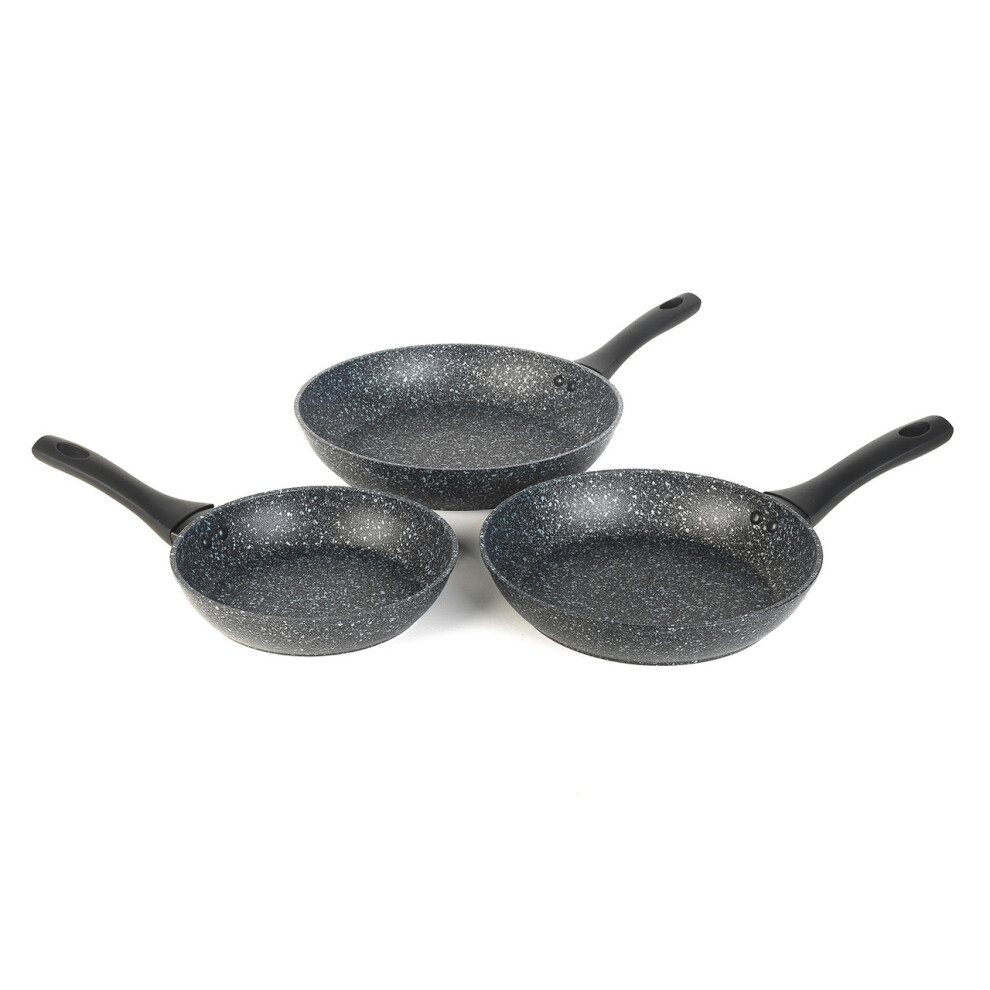 Salter Megastone Thermo Collar 3 Piece Frying Pan Set 20, 24 and 28 cm