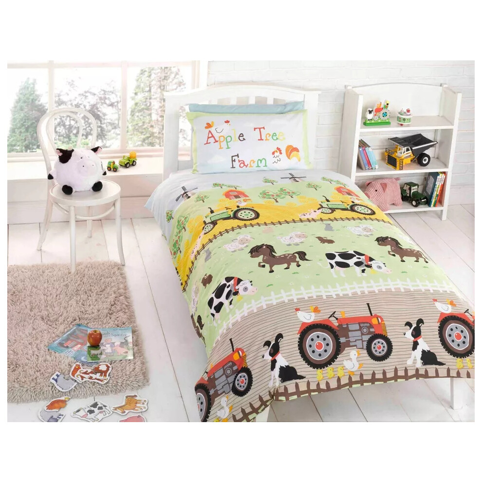 (Toddler) Apple Tree Farm Kids Bedding Duvet Quilt Cover Set