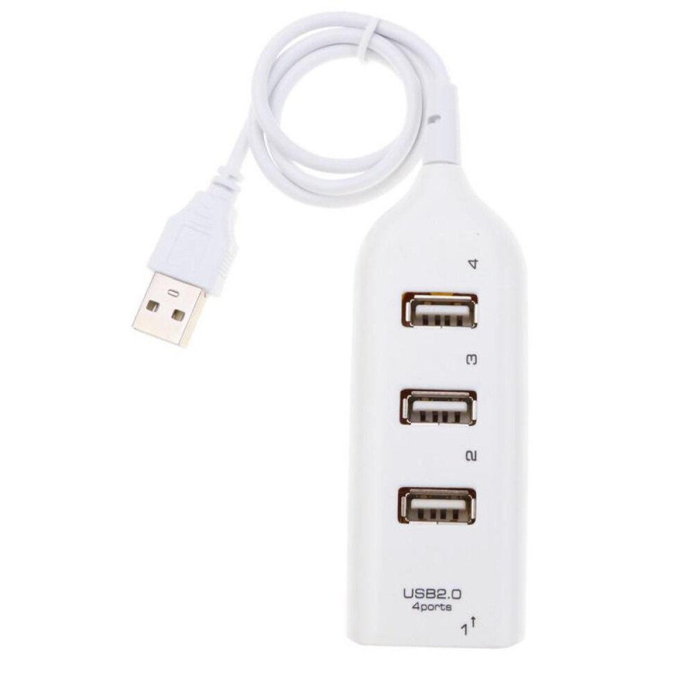 (White) 4 Port USB 1.1 High Speed Mini Hub Socket Pattern for Laptop PC
