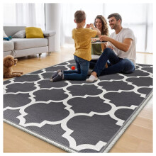 (120cm x 170cm (4ft x 5ft 6")- Small Area Living Room Bedroom Rug Printed Carpet) Non-Slip Grey Rugs Carpet Hallway Runner Door Mats