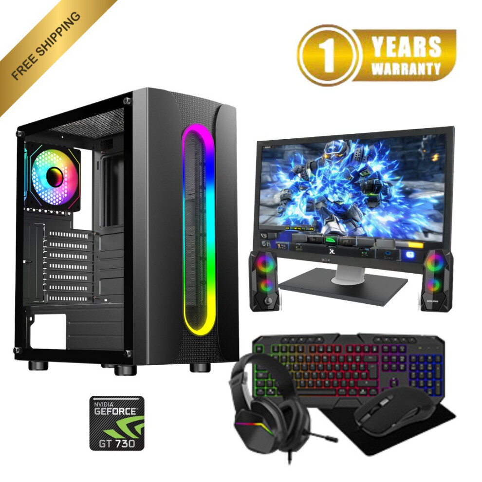 24'' M Fast Gaming Core I5 Pc Bundle 1Tb Hdd+ 240Gb Ssd 16Gb Ram Gt730 +Speakers 887276229218