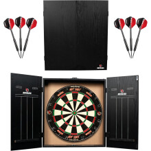 Ruthless Home Darts Centre | Complete Home Dart Board Centre Including Cabinet, Dartboard and 2 Sets of Darts