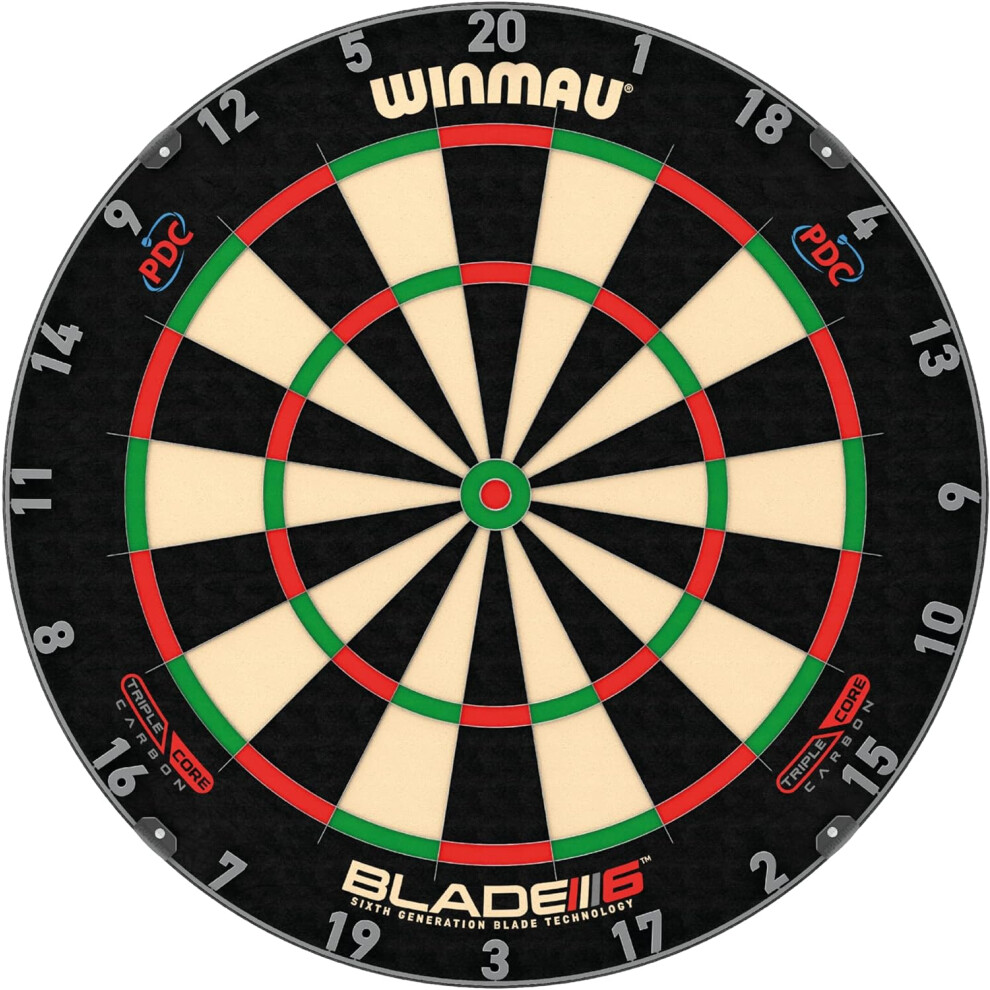 Winmau Darts Blade 6 Triple Core Carbon Professional Pdc Dartboard With Official Tournament Specifications | Endorsed By The Pdc