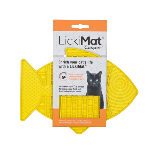 LickiMat Casper Cat Boredom Buster Reduce Destructive Behaviour Yellow